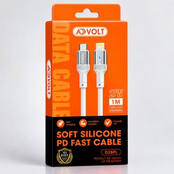 Cáp silicon sạc nhanh có đèn ADVOLT D28PL
